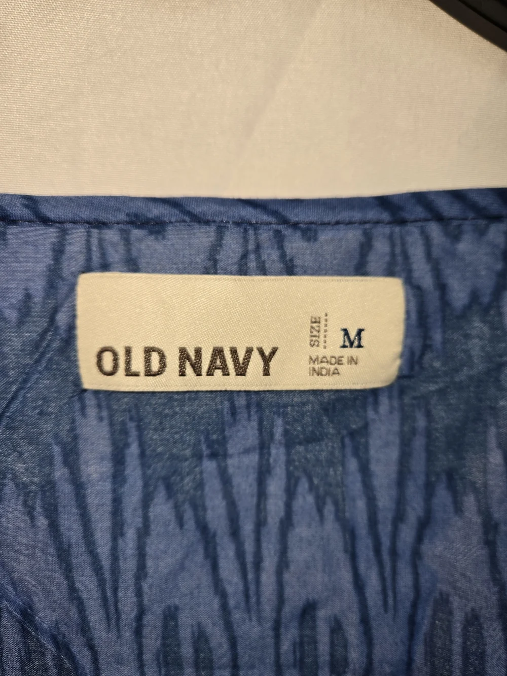Old Navy Blue Patterned V-Neck Tunic Top